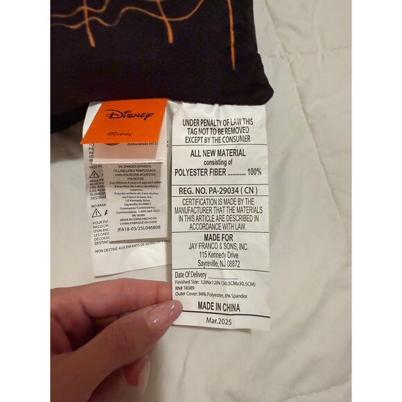 Disney Nightmare Before Christmas Jack Skellington Halloween Throw Pillow 12x12 - Picture 5 of 5